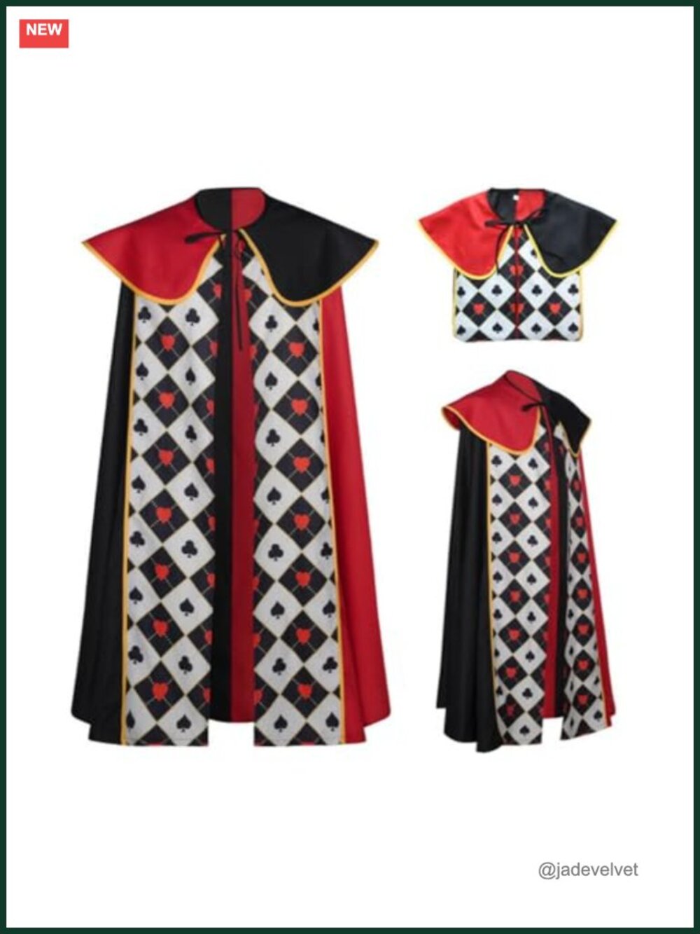 Red Queen Costume Cape for Women Evil Royal Cloak Halloween Cosplay Party